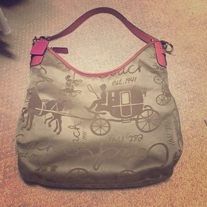 Pink coach hobo shoulder bag