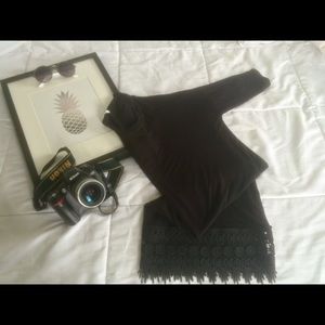 T-shirt Dress With Lace Trim