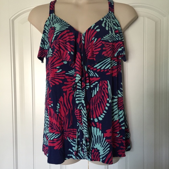 Ruffled racer back tank