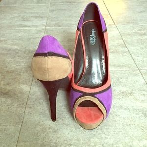 Never worn multi colored heels