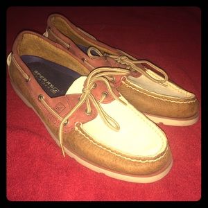 Men's Sperry Shoes (red/tan/white)