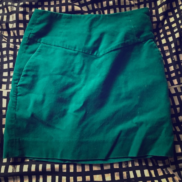 Suede teal mini skirt