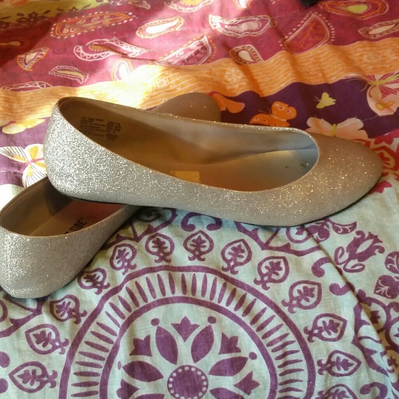 Silver Glitter Flats
