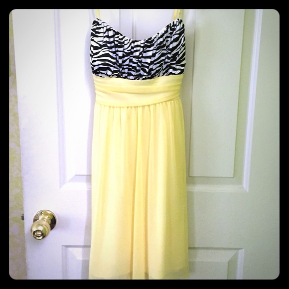 Zebra print and yellow dress