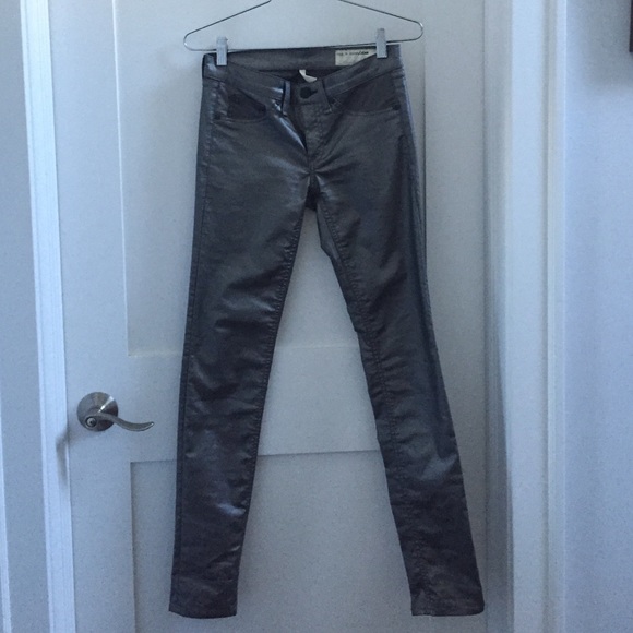 Rag and Bone coated silver Jeans