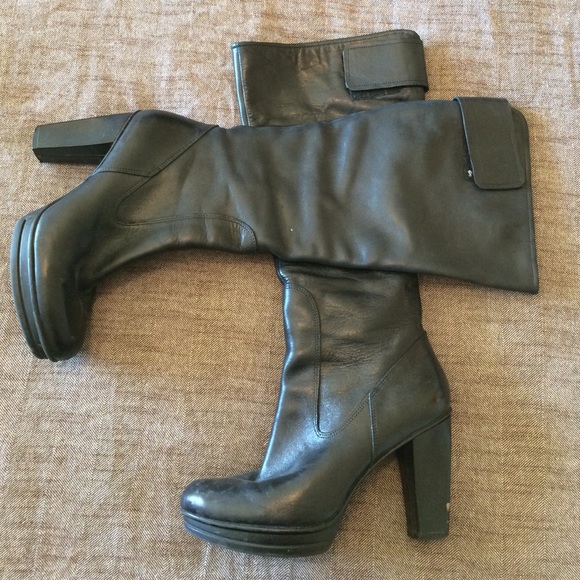 Kenneth Cole Reaction Black Leather Boots