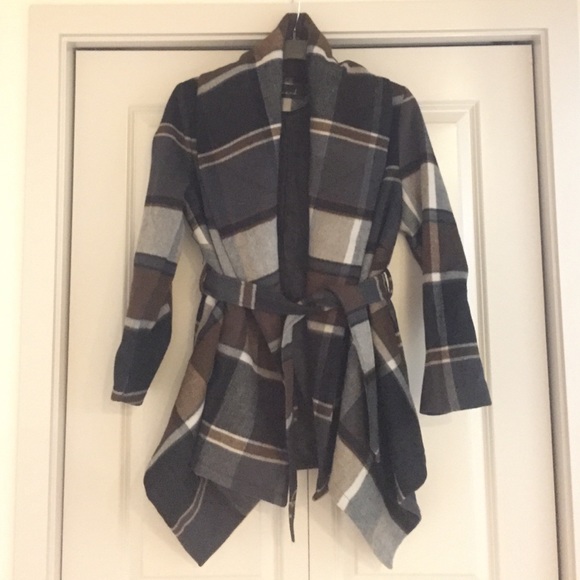 plaid wrap jacket