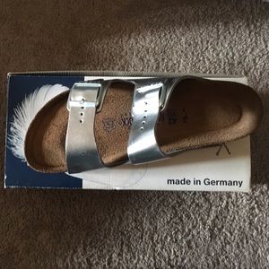 Birkenstock Silver Arizona Soft Footbed
