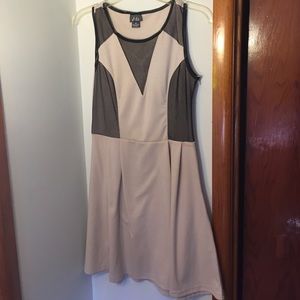 Fun dress worn with a skinny belt!
