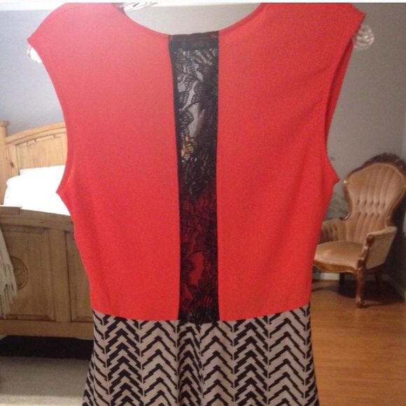 Coral/chevron Romper
