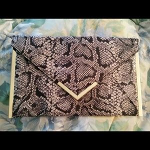 Faux Python Snake Print Clutch