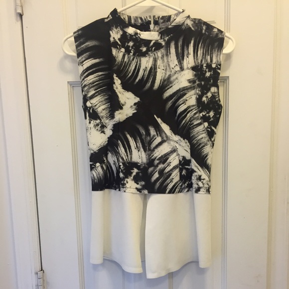 Zara watercolor peplum top