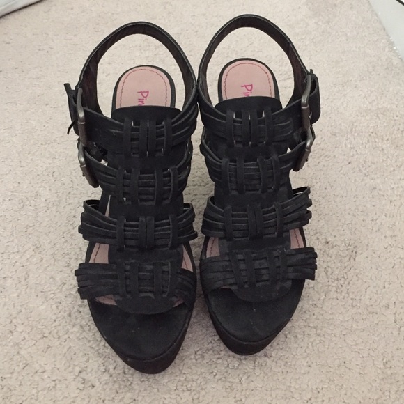 Pink & pepper black heels