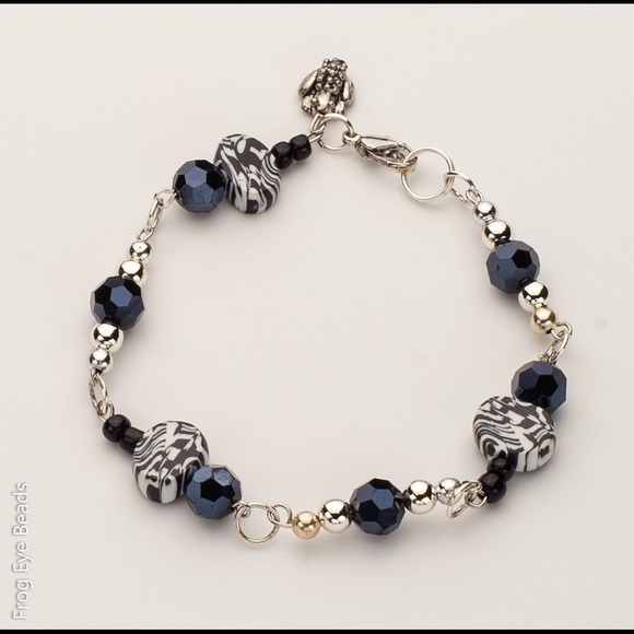 Frog Eye Beads LLC Jewelry - OOAK Handmade Zebra bead Bracelet