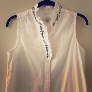 J. Crew Jeweled Collar Shirt