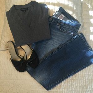 BR gray silk cotton cashmere sweater, size S