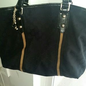 Authentic Gucci black canvas tote