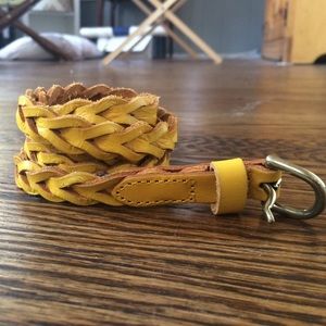 J.Crew Yellow Leather Braided Belt