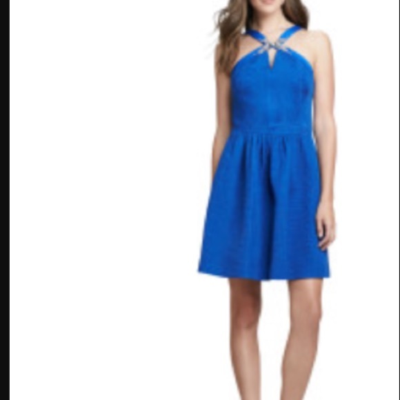 Rebecca Taylor Blue Brocade Party Dress