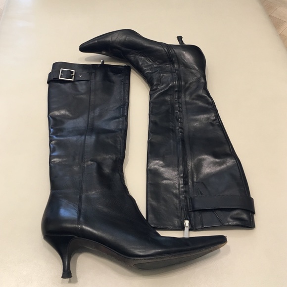 Banana Republic black leather tall boots. Size 8.