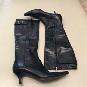 Banana Republic black leather tall boots. Size 8.