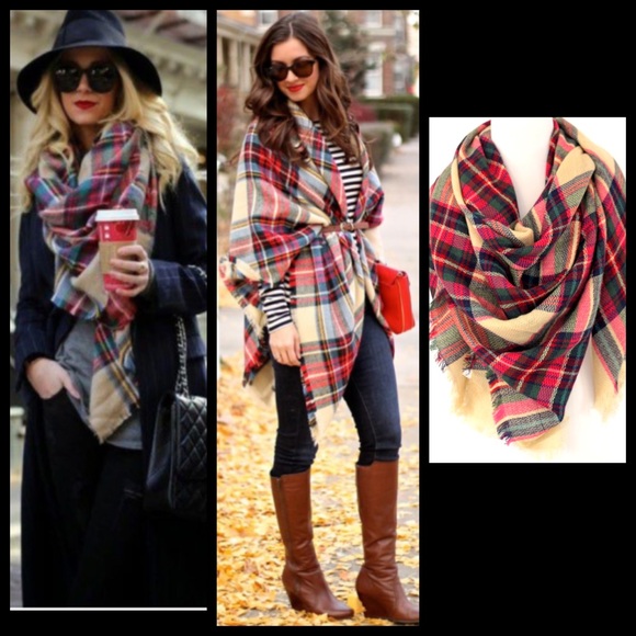 Plaid Blanket Scarf - Picture 2 of 4