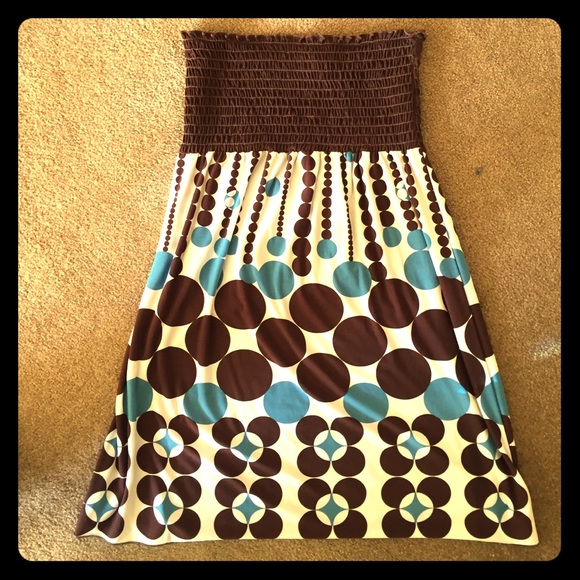 Cute strapless polka dot dress