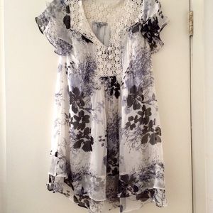 ❌SOLD❌Silk Dress with Crochet Detail