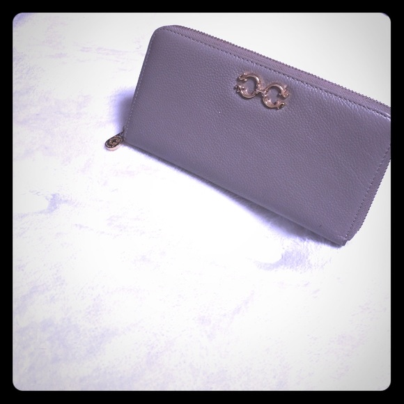 C Wonder Wallet // Slate colored with gold accents