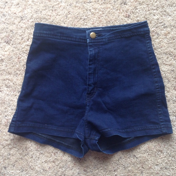 American apparel high waisted dark wash shorts
