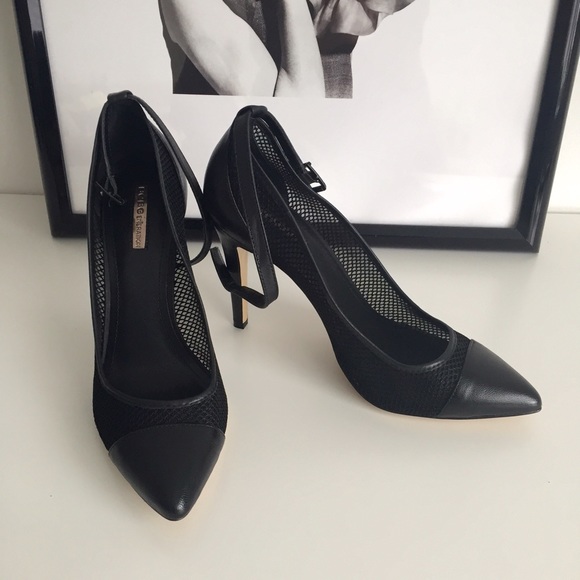 BCBGeneration Mesh Pumps with Ankle Straps