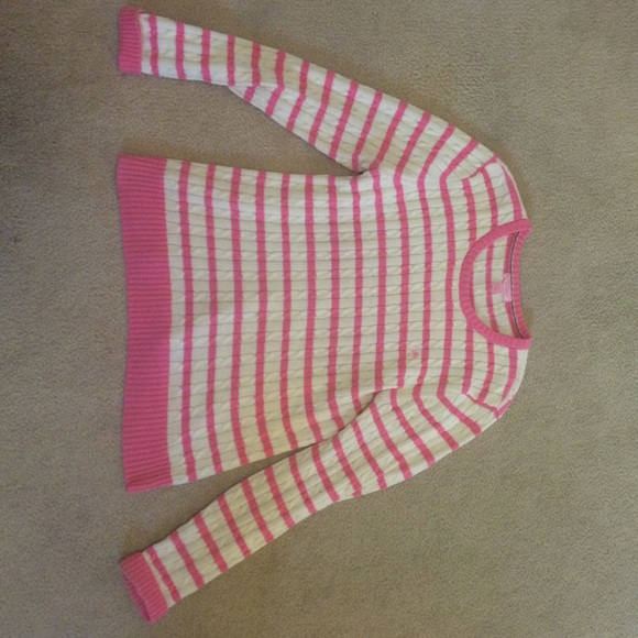 Stripped pink Lilly Pulitzer cable sweater
