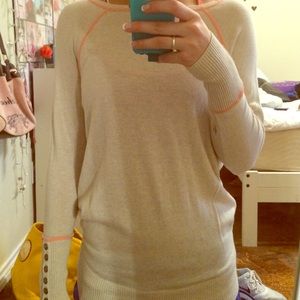 Tan with peach accent top