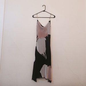 Express 🌷 Abstract Floral Midi Silk Dress