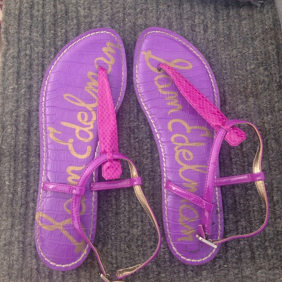 Sam Edelman purple croc sandals