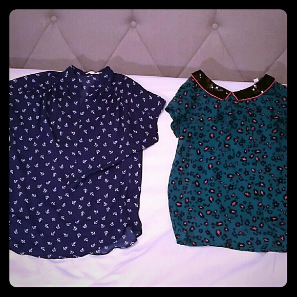 Sold  PinUp Tops Rockabilly Leopard Anchor Small