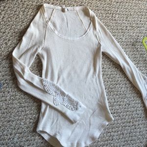 Free People Thermal With Decorative Sleeves!