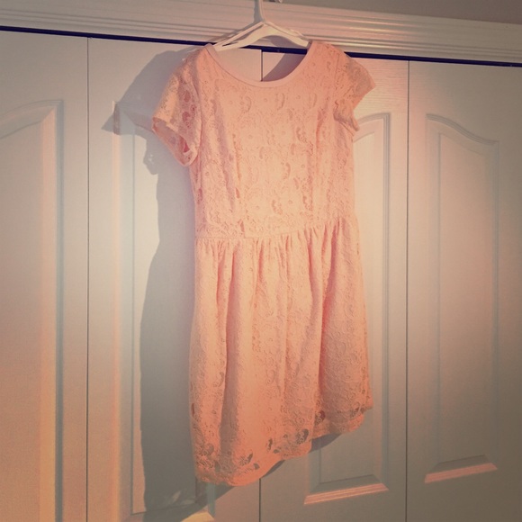 Pale pink h&m lace dress