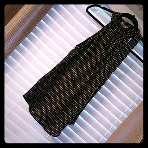 Dressy Black and Cream polkadot high neck w/ Tie