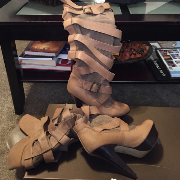 Bebe Jenna tall over the knee boots Taupe