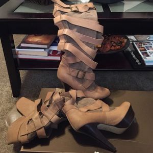 Bebe Jenna tall over the knee boots Taupe