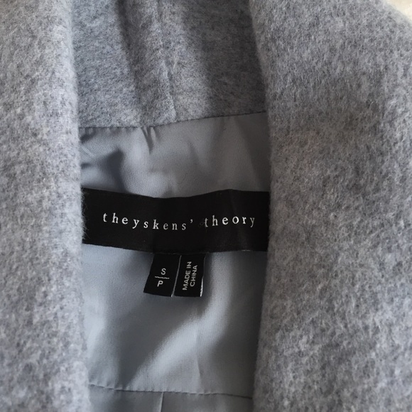Theyskens' Theory NEW long wool grayish blue coat - Picture 3 of 4