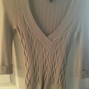 Bebe grey fitted v-neck sweater