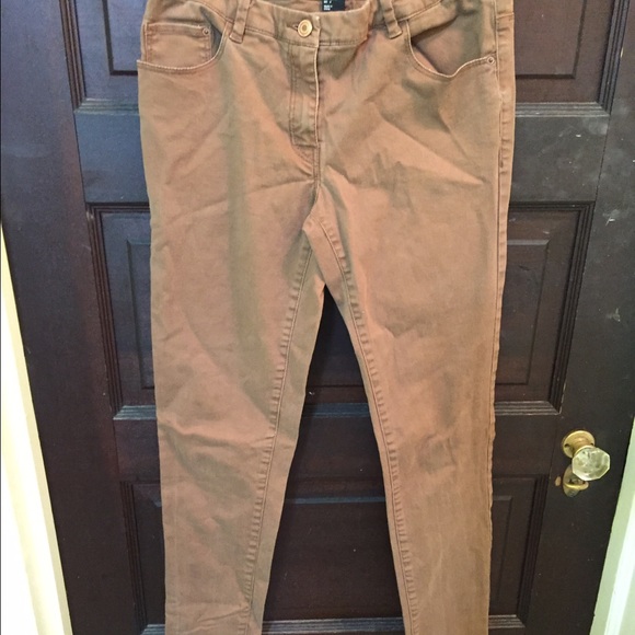 Tan straight leg jeans