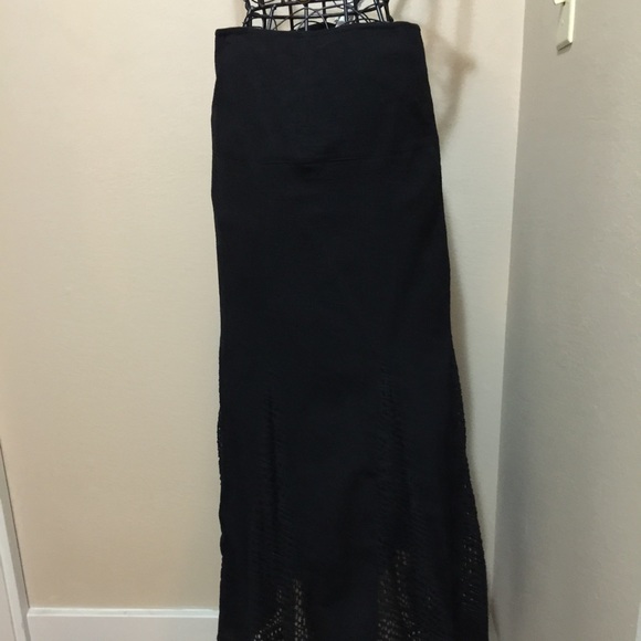 NEW classic A line black skirt - panel accents