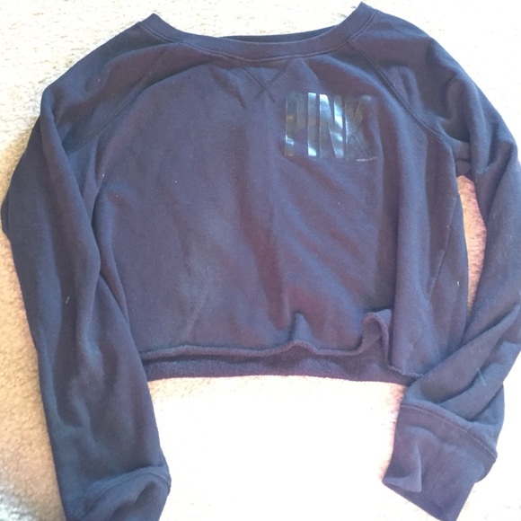 Victoria's Secret pink crop sweat shirt