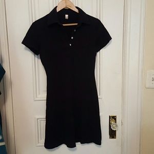 American Apparel black collared cotton dress