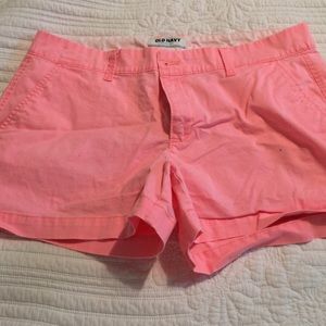 Neon pink shorts