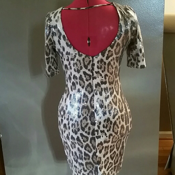 Sequin leopard print dress - Picture 3 of 4