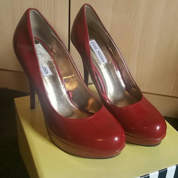 Red small platform heels